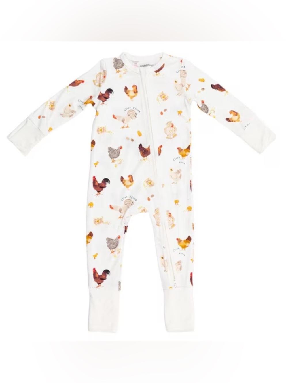 Angel Dear|Baby gender neutral Bamboo White Chicken Print Pajamas footies,Farm• - Picture 14 of 15